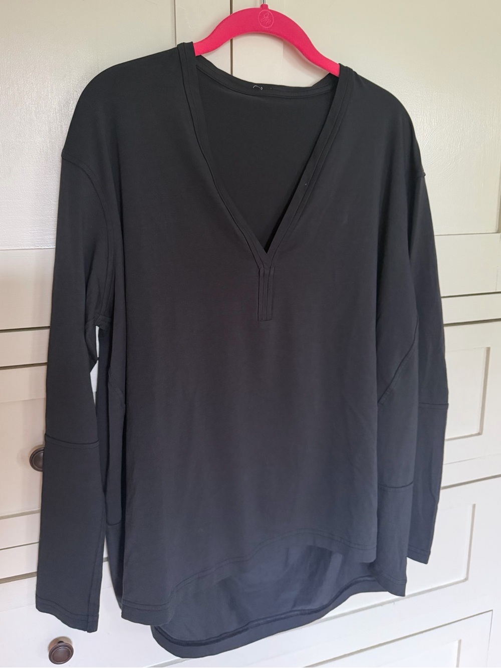 lululemon athletica Black V-Neck Long Sleeve Top